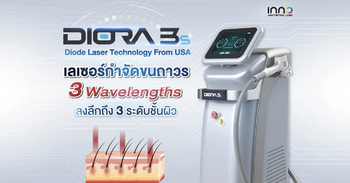 Diora 3S Diode Laser เลเซอร์กำจัดขนถาวรลงลึกถึง 3 ระดับชั้นผิว !